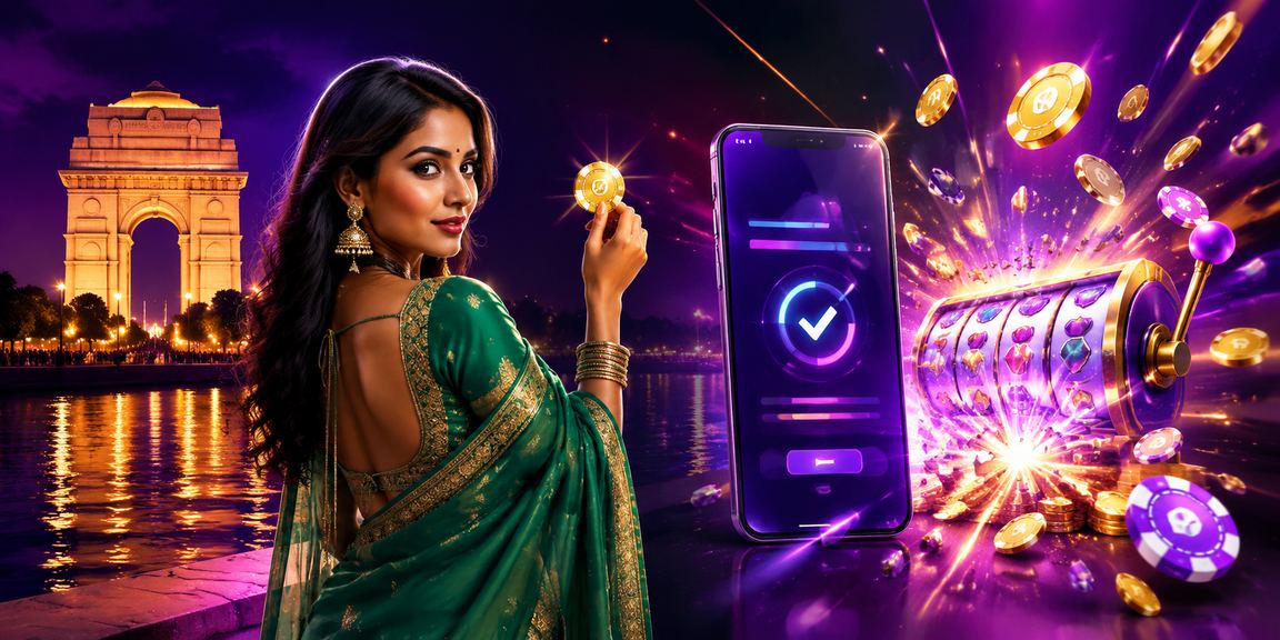 Delhi India Gate with slot game neon theme