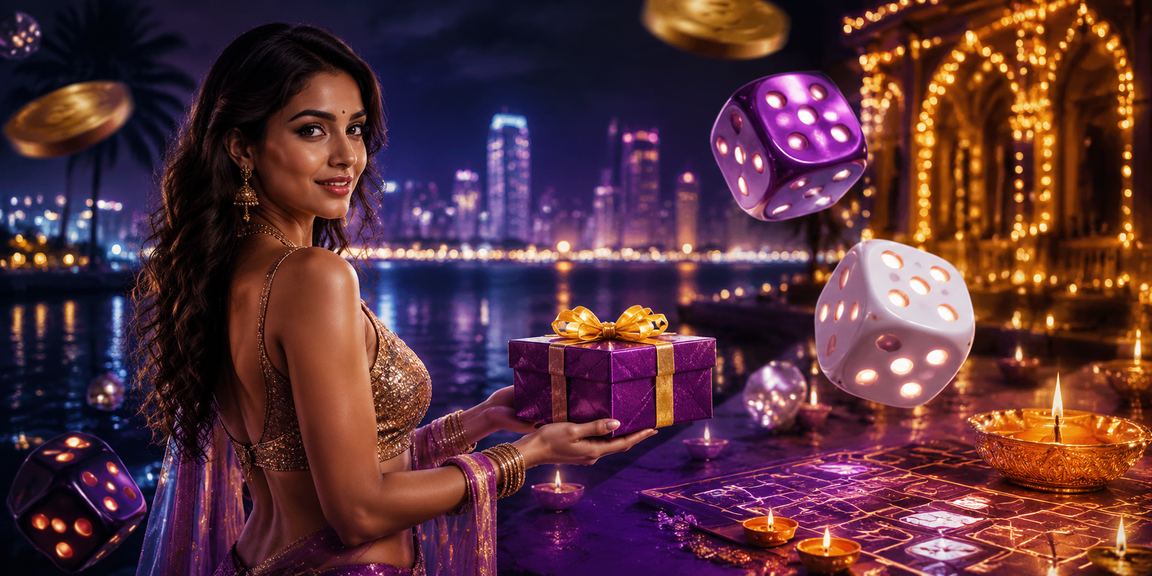 Mumbai nightlife with dice game Diwali festival theme